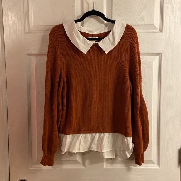 Anthropologie Maeve Textured Twofer Pullover Sweater - Picture 7 of 9